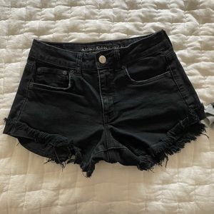 American Eagle black high waisted denim shorts